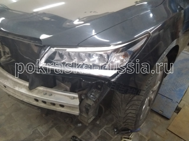 Покраска дверей, крыла и бампера автомобиля Acura MDX В нашем центре по покраске автомобилей в Москве была осуществлена покраска дверей, крыла и бампера автомобиля Acura MDX 3
